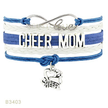 Custom Infinity Love Cheer Mom Were#1 Microphone Charms Bracelets For Women
