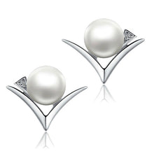 Sinya Natural freshwater pearl stud earring for women in 925 sterling silve