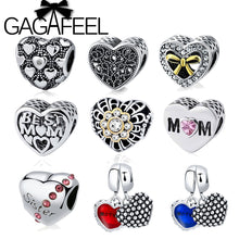 GAGAFEEL Big Hole Heart Family Beads Best Mom Sister Charms Fit Pandora Wom