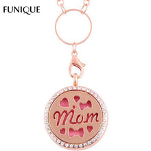 FUNIQUE Trendy Pendant Necklace Rose Gold Silver Tone Rhinestone Hollow Out