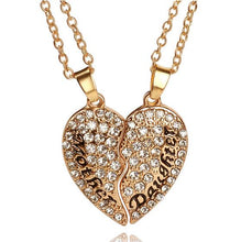 Shinny Mother Daughter Necklace Set Two Halves Heart 2PC Silver Gold Color