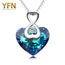 YFN Geniuses 925 Sterling Silver Austrian Crystal Love Heart  with Infinity