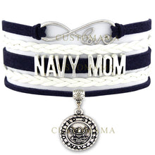 (10 PCS/Lot) Infinity Love United States Navy Mom Navy Wife Anchor Charm Br