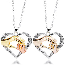 Fashion Baby Mother Hand Pendant Necklaces for Child Mom Daughter Rhineston
