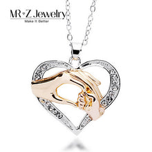 High Quality Mom Mother Gift Big Hand Hold Little Hand Design Heart Pendant
