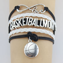 (10 Pieces/Lot) Infinity Love Basketball Mom Bracelets Basketball Charm Han