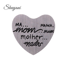 22mm Heart Stainless Steel Floating Locket Plates Stamped Mama Mom Mother W