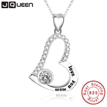 I Love You Mom Personalized Name Necklace 925 Sterling Silver Heart Pendant