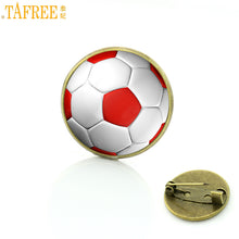 TAFREE trendy football teams gift fashion soccer glass photo men badge broo