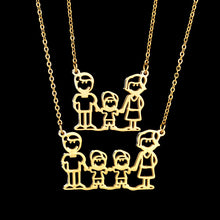 FUNIQUE Stainless Steel Family Necklace For Family Member Mom Dad Kids Fash