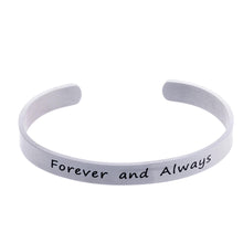 Bespmosp Fashion Forever And Always Silver Love Stainless Steel Cuff Bracel