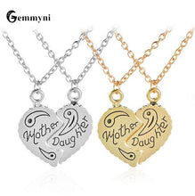 2017 New Trendy Broken Heart Necklace Mother Daughter Necklaces Pendants Si