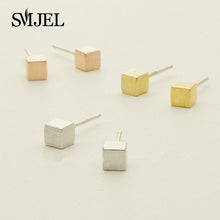 SMJEL Wholesale Tiny Square Stud Earrings for Women Simple Geometric Pendie