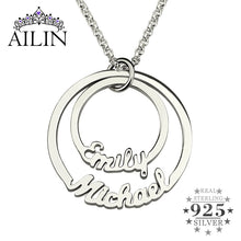 Two Disc Name Necklace in Silver Personalized Mom Necklace Disc Pendant Nec