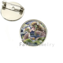 Mermaid Kissing Baby Brooches Charm Sirens of the Sea Fairytales Mythology