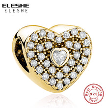 ELESHE Original Real 925 Sterling Silver Charms Fit Pandora Bracelet With C