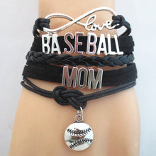 Infinity  Love BASEBALL MOM Team sports Bracelet   Wristband wish friendshi