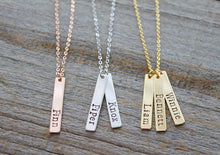 Mommy Necklace Baby Name Vertical Bar Necklace Personalized Bar Necklace Mo