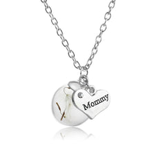 Mommy Heart Crystal Dandelion seeds Mother Silver Chain Pendant Necklace Mo