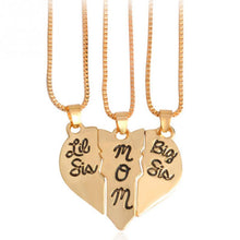 Fashion Sister Mom Three Stitching Love Pendant Necklace Set Mother's Day G