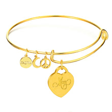 new fashion stainless steel charm bracelet bangle round heart locket with l