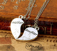 2PC/Set Hot Broken Heart Two Parts Silver Plated Mother Daughter Flower Pen