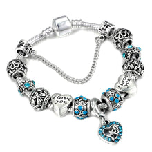 SPINNER Mom dangle heart charm bracelet women fit snake chain brand bracele