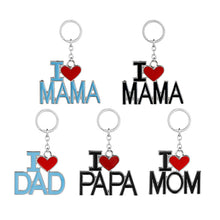 Family Jewelry Gifts Fashion Creative Enamel Letter Keychain I Love MAMA/MO