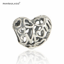 Pandulaso Mom Heart Silver Beads For Jewelry Making Fit Charms Silver 925 O