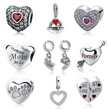 New Authentic 925 Sterling Silver Charm Beads Love Mom Forever Best Friends