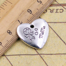 10pcs Charms heart mom children 21*20mm Tibetan Silver Plated Pendants Anti