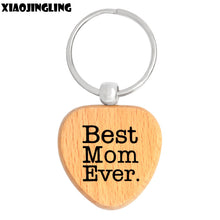 XIAOJINGLING Personalized Fashion Wooden Keyring Keychain Best Mom Ever Cha