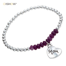 Hot fashion women bracelets i love you mom bracelet natural stone beads bra