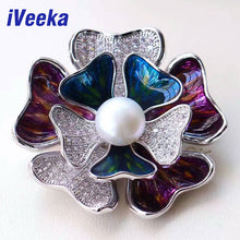 iVeeka Freshwater Pearls Brooches Silver Jewelry Flower Brooches for Mom Wi