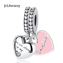 Authentic 925 Sterling Silver Bead Mom are always in my Heart Pendants Hang