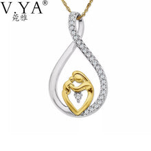 Mother and Child Gold Color 100% Real Pure S925 Sterling Silver 925 Silver