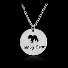 Baby Bear Mama Bear Family Necklace 1 4 Bears Silver Round Pendant Necklace