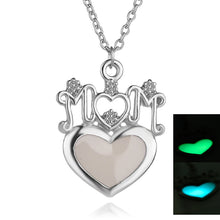 MOM Fashion Necklace Glow In The Dark mom Pendant Heart Chain Necklace Noct