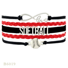 (10 PCS/Lot) Infinity Love Softball Mom Charm Bracelets For Women Fans Best