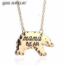 QIHE JEWELRY Gold Silver Tone Personalized Mama Bear Necklace Mother Bear M