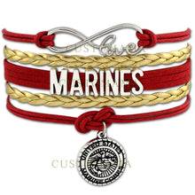 (10 PCS/Lot) Infinity Love United States Marine Mom Wife Sister Charm Brace