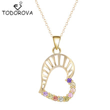 Todorova Hot Sale Heart Necklace Austria Crystal Pendant Chain Necklace Zir
