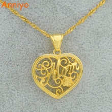 Anniyo Gifts for Mom Great Love Jewelry Gold Color Charm Pendants & Chain N
