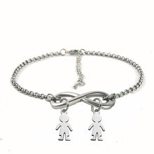 Family Baby Kids Charm Bracelets Stainless Steel Ball Beads Chains For Mom