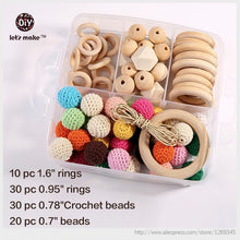 Let's Make wooden rings and wooden teething beads Crochet beads diy mom nec