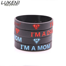 LUKENI Hot Sale Fashion I AM A DAD/MOM Silicone Wristband Black Silicone Ru