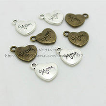 Sweet Bell Free shipping (30 pieces/lot) 14*18mm two color Alloy Heart Engr