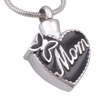"Mom in Heart" Cremation Urn Necklace Ashes Urn Pendant Mother's Day Gift J