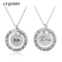Creative Hollow Round Letter Necklace "Dad & Mom" Mother's Day Father's Day