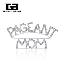 Bling Austrian Rhinestone Brooch "PAGEANT MOM" Word Pin Gift to Mother-in